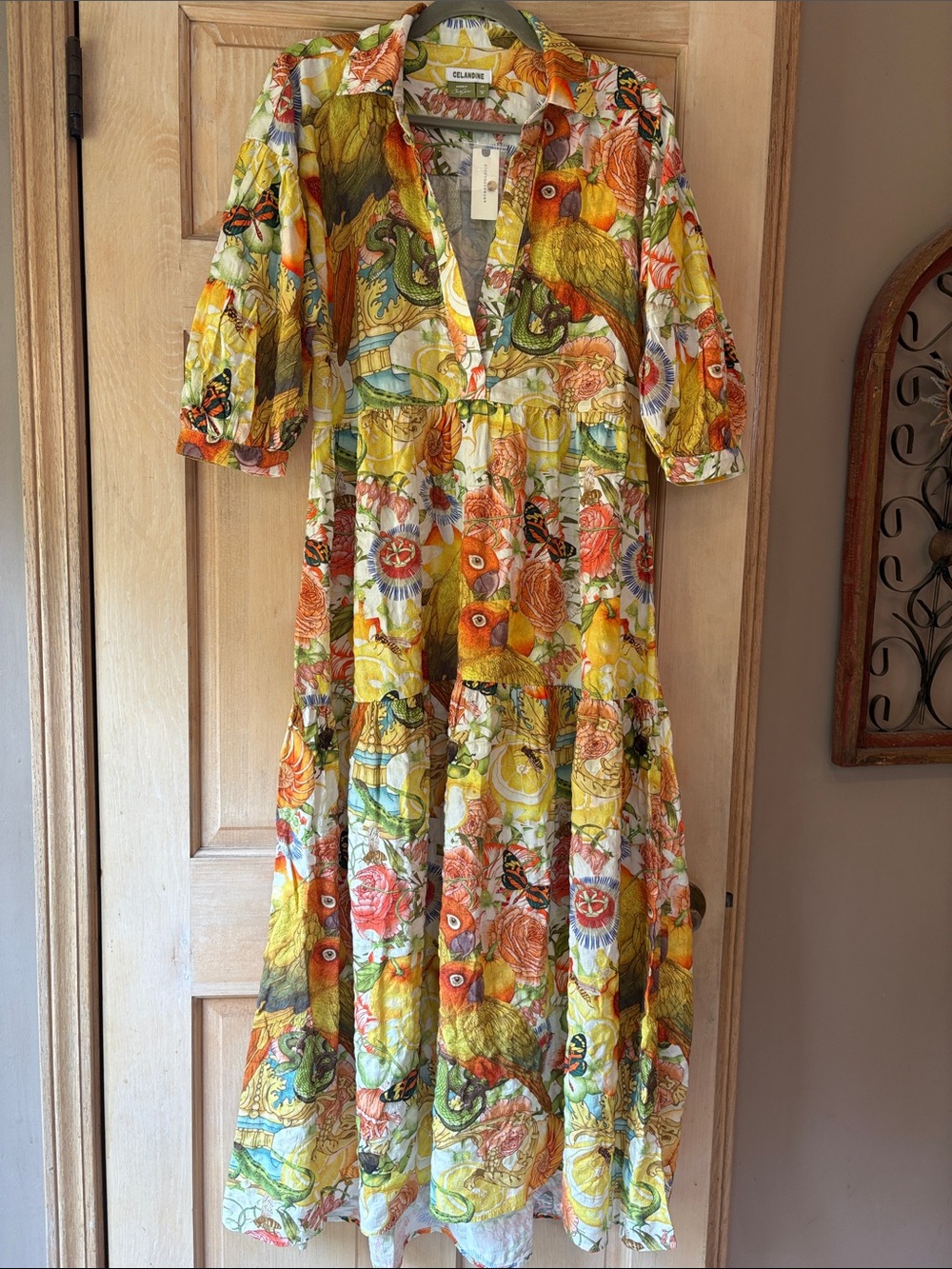 New With Tags Anthropologie Celandine Botanical Tiered Carolita Maxi Dress XS - Picture 1 of 12